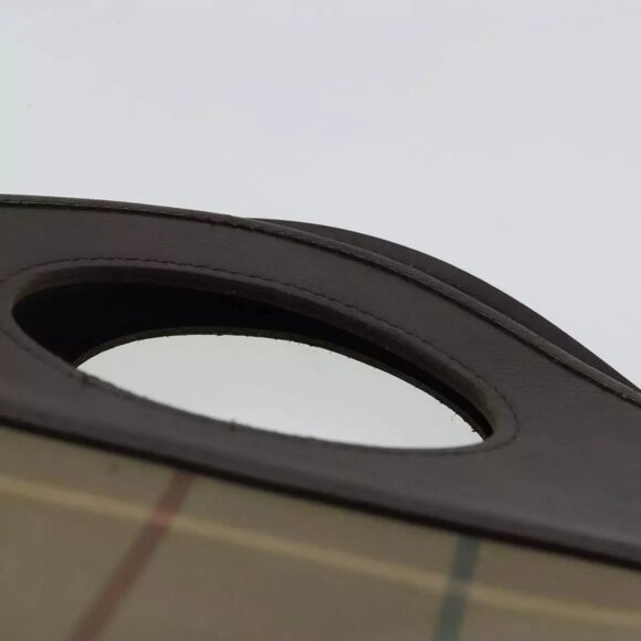 Burberrys Nova Check Hand Bag Canvas Leather Brown Auth bs19196 - Picture 9 of 16